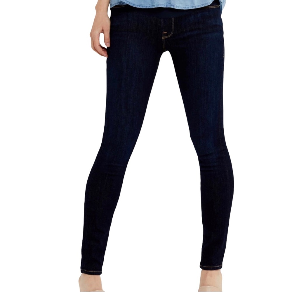 Frame Denim Dark Indigo Maternity Ankle Jeans - Picture 4 of 10
